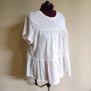 White cotton smock tee